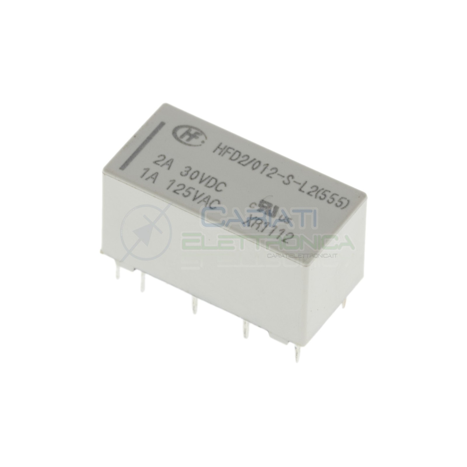 Relè Bistabile Hongfa HDF2/012-S-L2 DPDT Bobina 12V corrente max 2AHONGFA RELAY