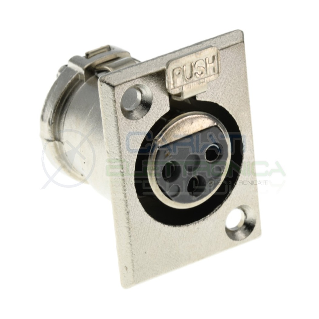 1 Pezzo connettore presa XLR Canon Microfonica 3 Poli Pin da Pannello Generico