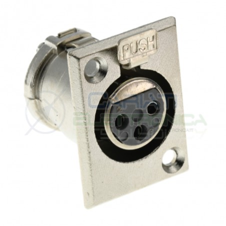 1 Pezzo connettore presa XLR Canon Microfonica 3 Poli Pin da Pannello Generico