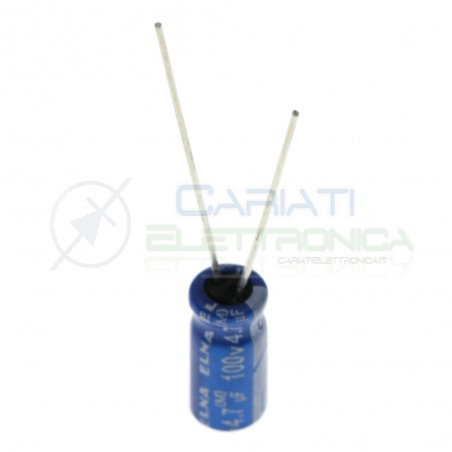5 PEZZI CONDENSATORE ELETTROLITICO 4,7uF 4,7 uF 100V 105° 5x11 mm Passo 2mm Elna
