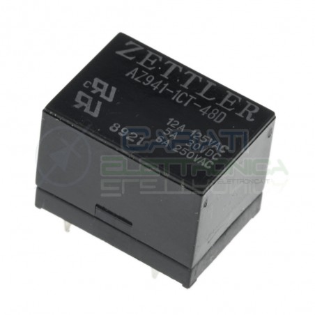 Relay Relè 48V Dc 6A Circuito Stampato Pcb 1 Scambio AZ941-1CT-48D SPDTZettler