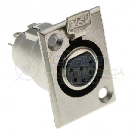 1 Pezzo connettore presa XLR Canon Microfonica 6 Poli Pin da Pannello Generico