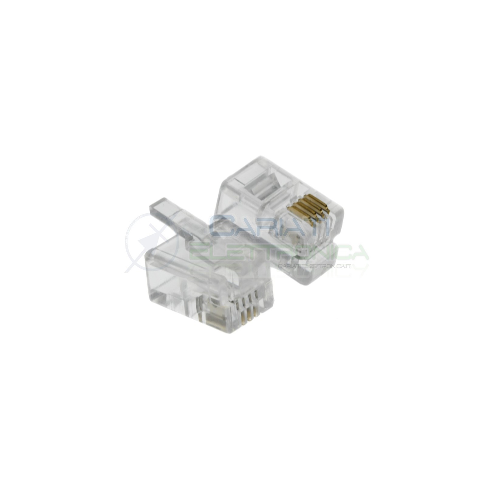 10 Pezzi connettore rj10 spina telefonica a 4 Poli Pin 4P/4C TP44 Generico