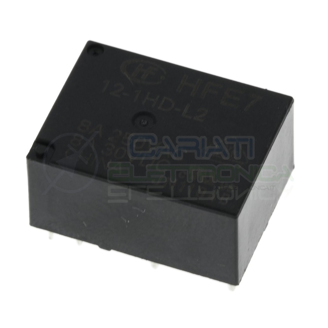 Relè Bistabile Hongfa HFE7 12-1HD-L2 DPST Bobina 12V corrente max 8A HONGFA RELAY