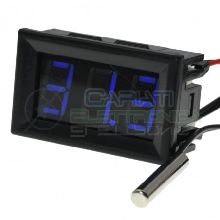 Thermometer Digital Display Blue from -20 to +100℃ with NTC Voltage 12VGenerico