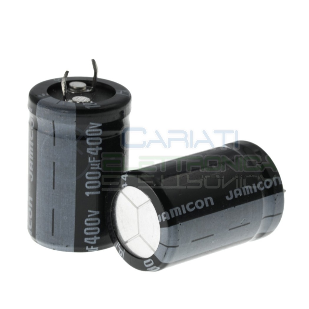 1 Pezzo Condensatore elettrolitico 100uF 100 uF 400V 85°C 35x22mm Jamicon