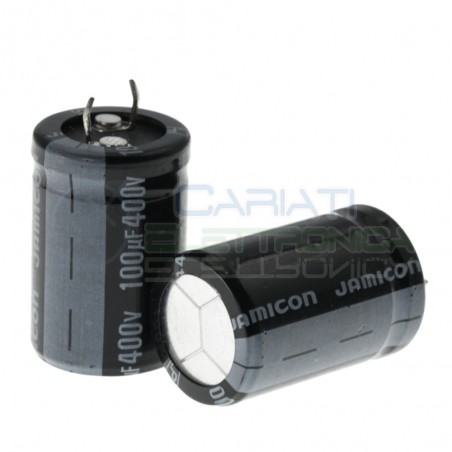 1 Pezzo Condensatore elettrolitico 100uF 100 uF 400V 85°C 35x22mm Jamicon