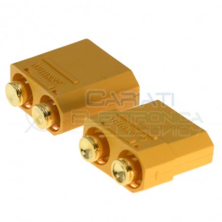 Coppia connettori maschio femmina xt90 xt-90 batteria drone litio lipo modellismo Amass