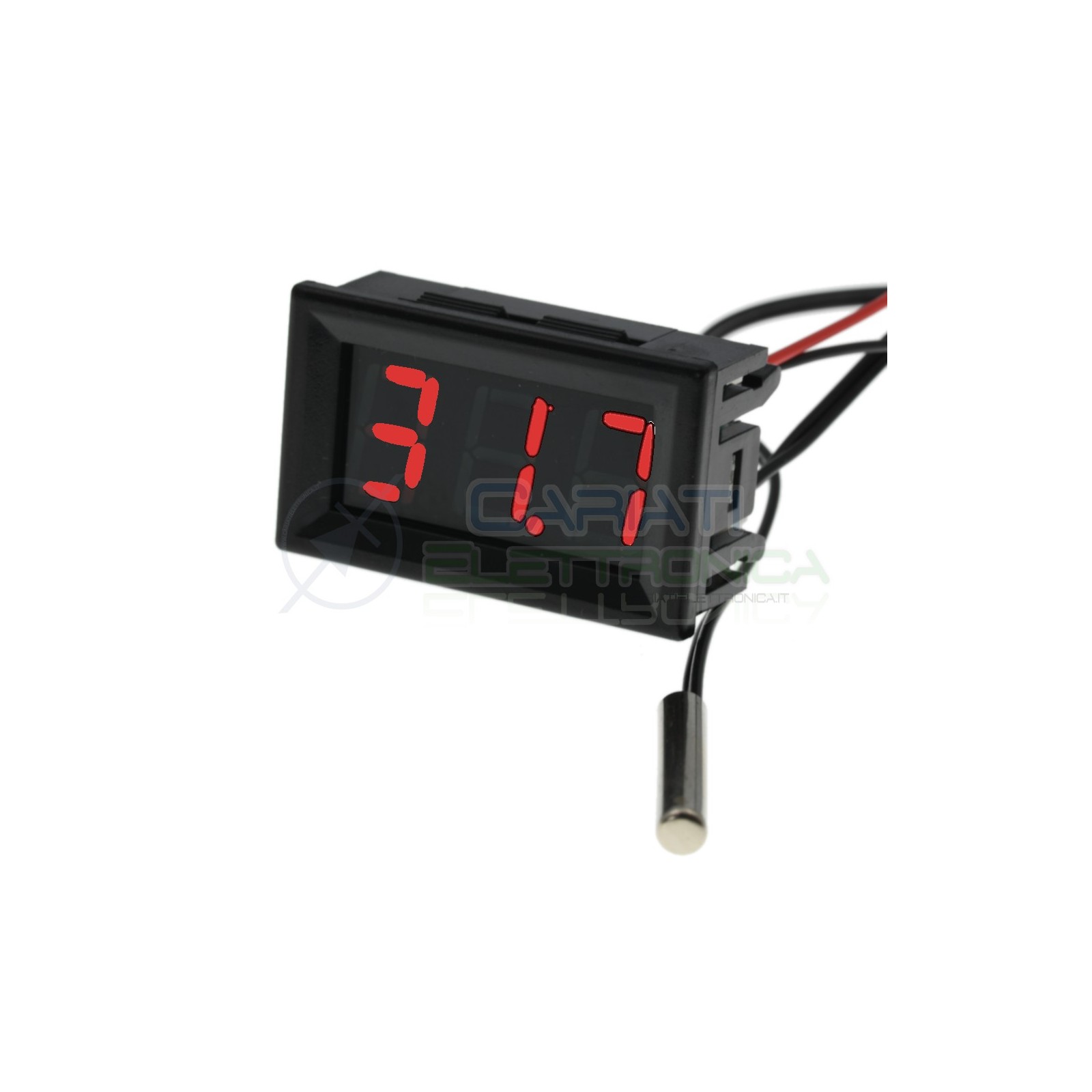 MINI TERMOMETRO DIGITALE da PANNELLO LED ROSSO -20 a +100℃ NTC DC auto camperGenerico
