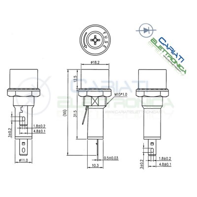 copy of PORTAFUSIBILE PER FUSIBILE VETRO CERAMICO 6X30 PORTAGenerico