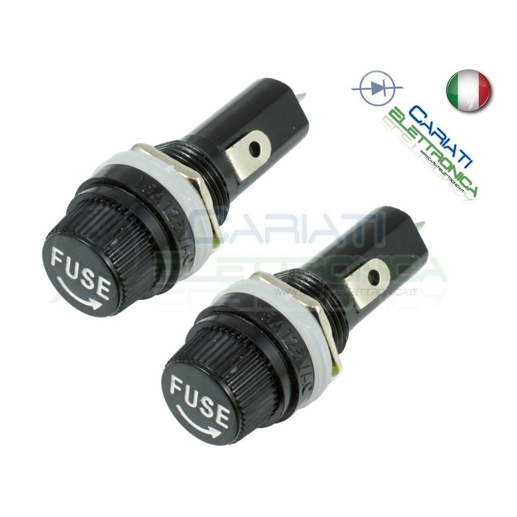 copy of 2 PEZZI PORTAFUSIBILE PORTA FUSIBILE 5X20 PER FUSIBILI VETRO CERAMICIGenerico