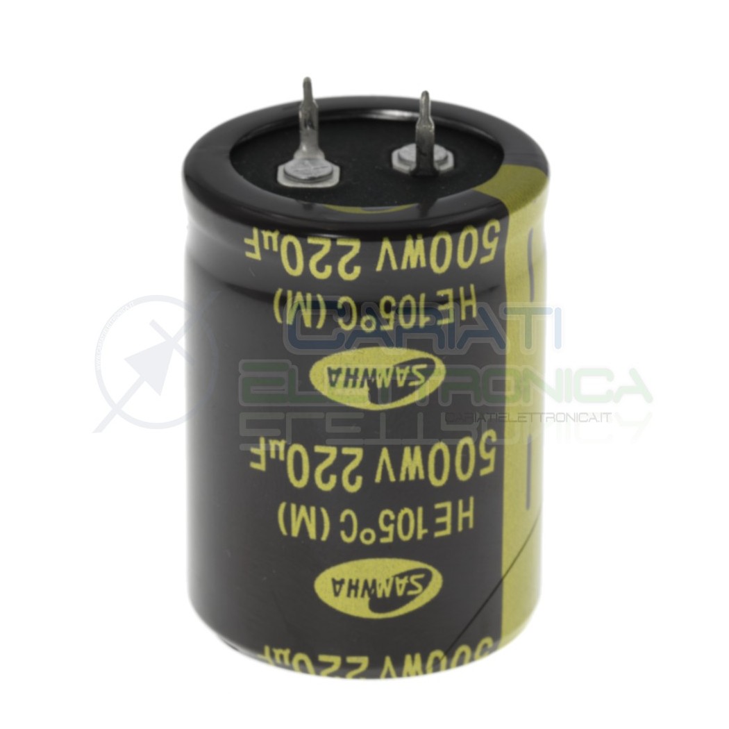 Condensatore elettrolitico Samwha Snap-in 220 uF 220uF 500V 105°C 30x40mm Samwha