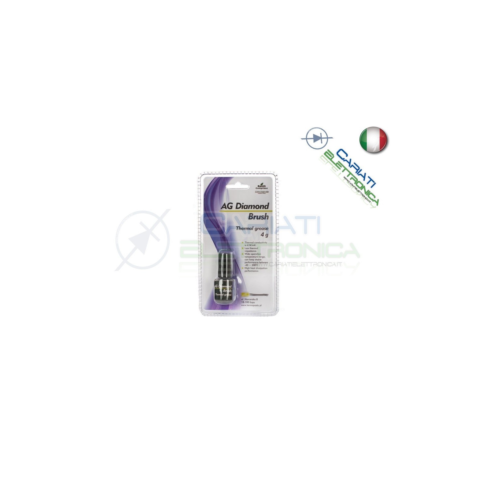 Pasta Termica a Base di Silicone Polvere di Diamante 4w/mk