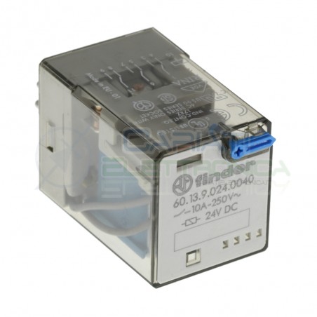 Relè Finder serie 60 10A 3PDT Bobina 24V Dc 60.13.9.024.0040 11 pin Finder