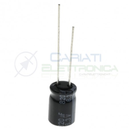 Capacitor electrolytic 820uF 820 uF 6,3V 105° 8X11,5 mm pitch 3,5mmPanasonic