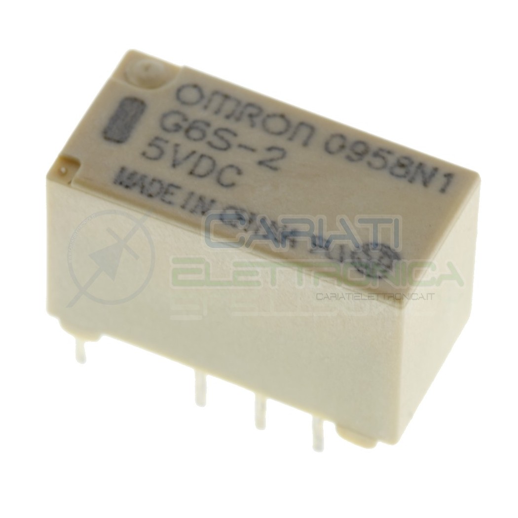 Relè doppio 2 scambio OMRON G6S-2 5V DC 0.5A 125V DPDTOmron