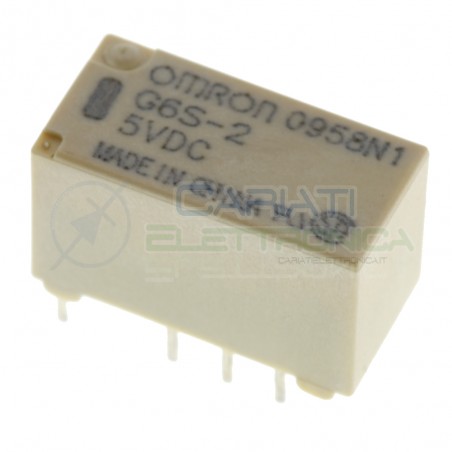 Relè doppio 2 scambio OMRON G6S-2 5V DC 0.5A 125V DPDTOmron