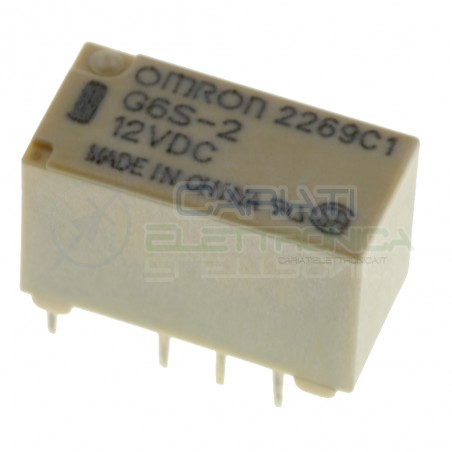Relè doppio 2 scambio OMRON G6S-2 12V DC 0.5A 125V Dpdt Omron