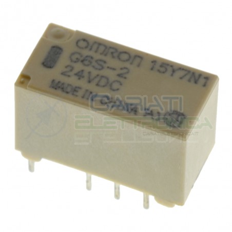 Relè doppio 2 scambio OMRON G6S-2 24V DC 0.5A 125V Dpdt Omron