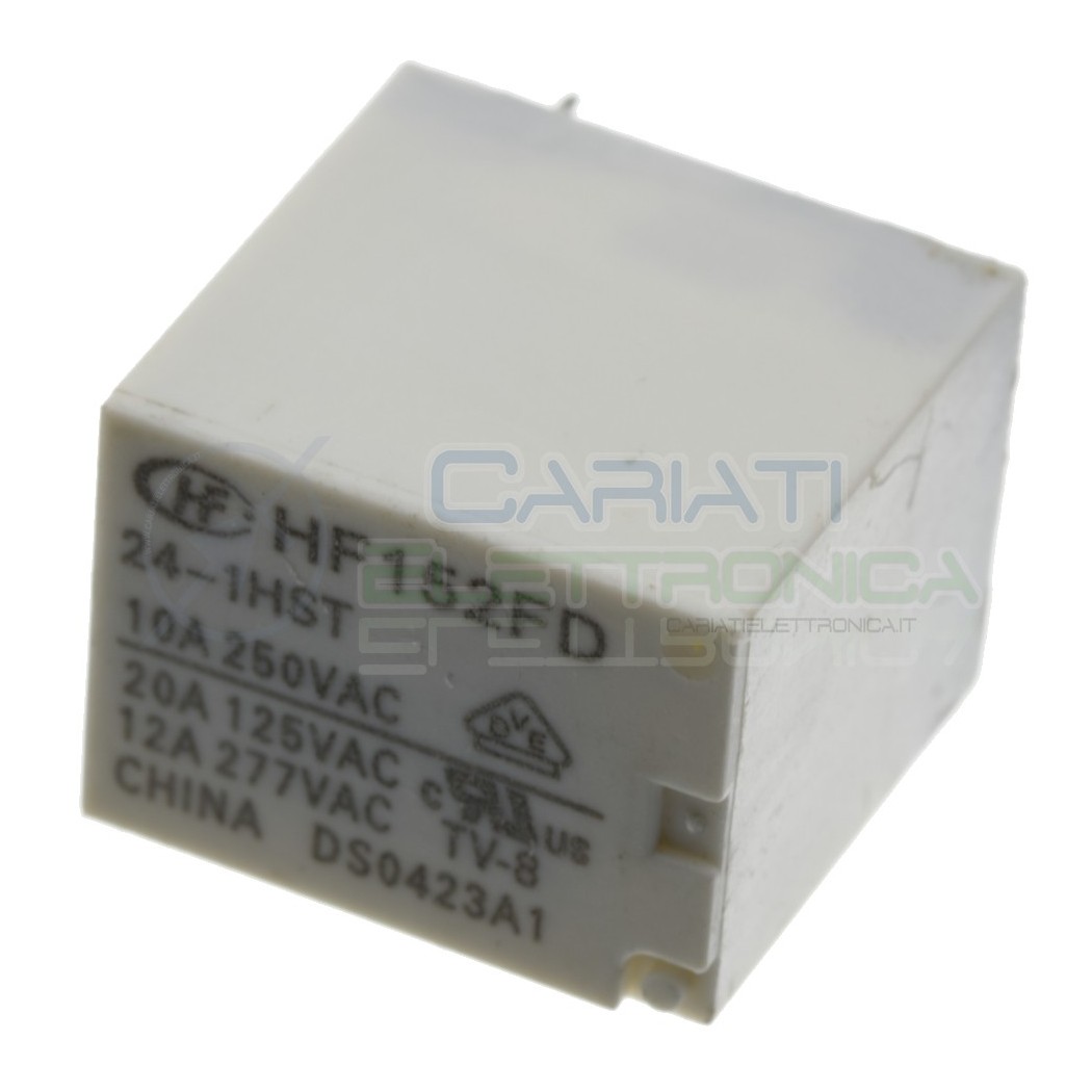 Relè Spst Hongfa HF152FD-24-HST Bobina 24V Dc Uscita Corrente 10A Tensione 250Vac 30Vdc HONGFA RELAY