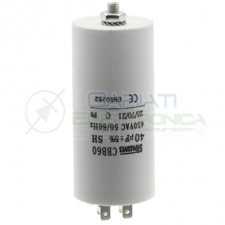 Condensatore elettrico 40uF 450V avvio motore cancello pompa elettropompa 40 uF SR Passive