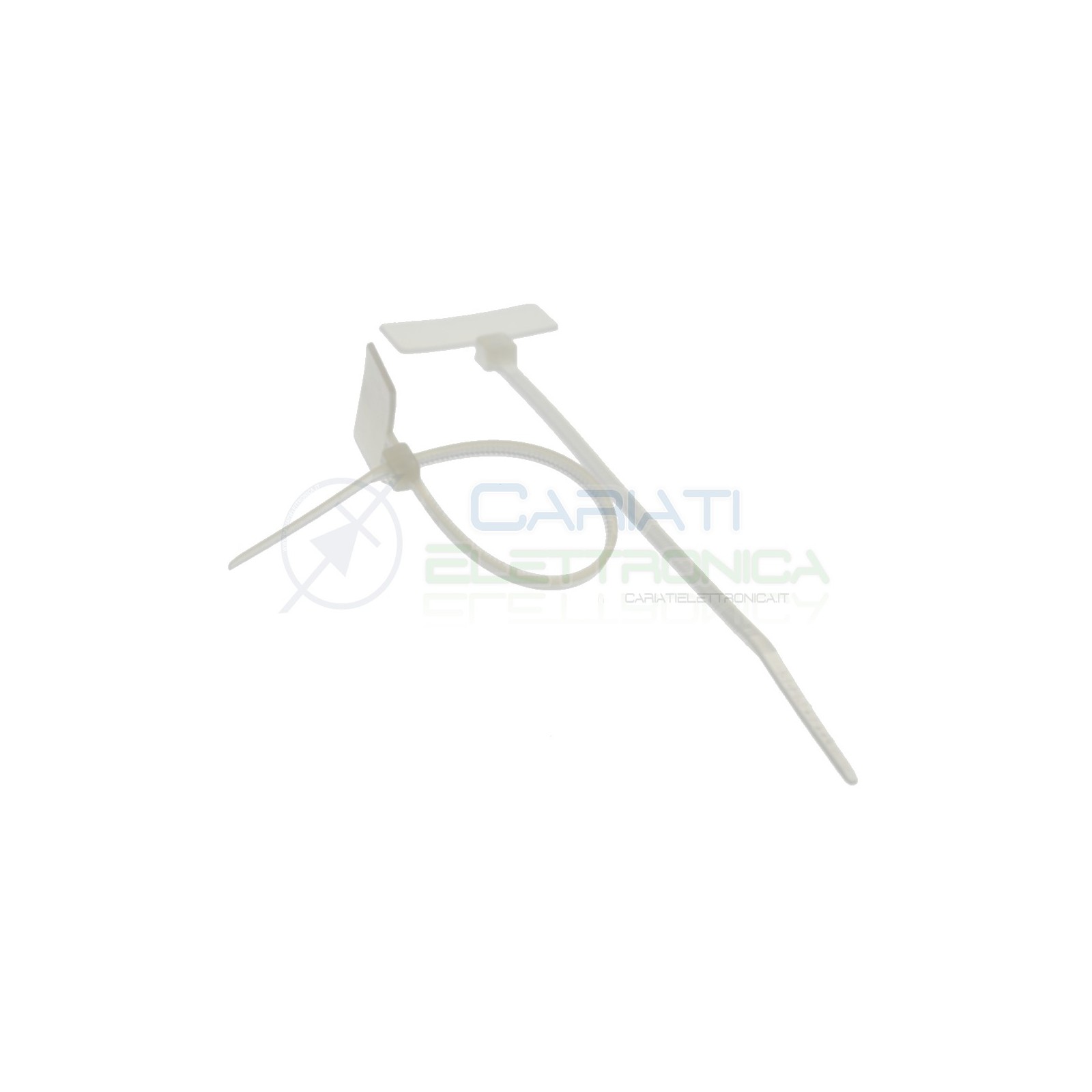 100 Pezzi Fascette 110x2,5mm Bianche con Targhetta Marcatore Kss