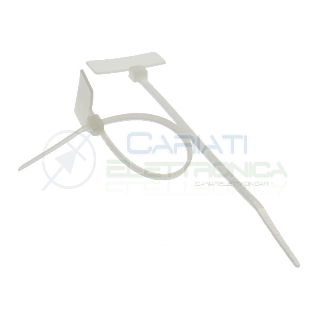 copy of 25 Pezzi Fascette 100x2,5mm Bianche con Targhetta MarcatoreKss