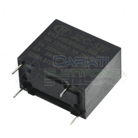 Relè Spst Hongfa jzc-32f-012-hs3 hs Bobina 12V Dc Uscita Corrente 5A Tensione 250Vac 30Vdc HONGFA RELAY