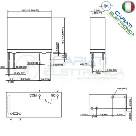 Relay Relè 5V Dc 5A Circuito Stampato Pcb F3AA005E FTR-F3AA005E-HA SPST Fujitsu