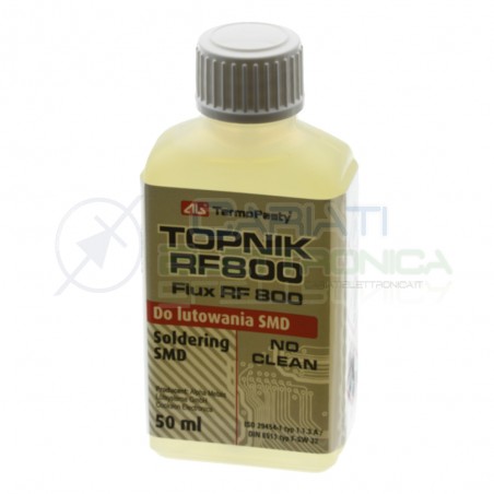 Flussante Rf800 Liquido no Clean 50ml con Pennello per Saldature Smd riparazioni AgThermopasty