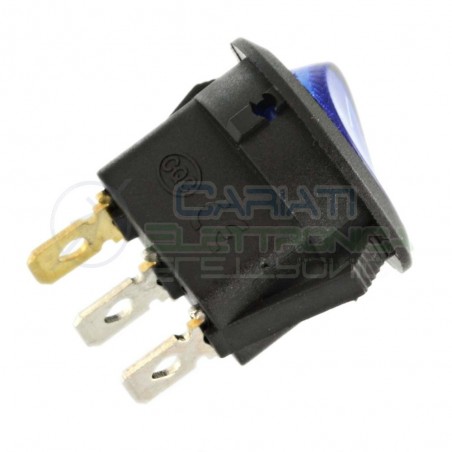 10 pezzi Interruttore ON OFF Blu 6A 250V Con Luce 3 PIN