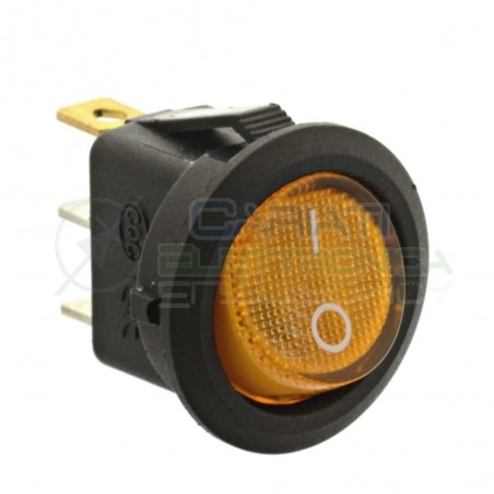 10 pezzi Interruttore a Bilanciere Con Led Giallo Ambra 20A 12V SPST da Pannello
