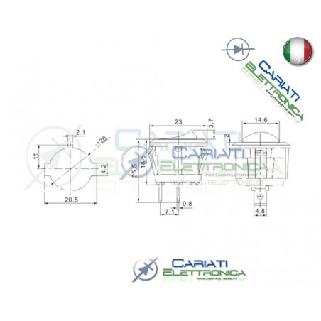 copy of Interruttore a Bilanciere Con Led Verde 20A 12V SPST da Pannello