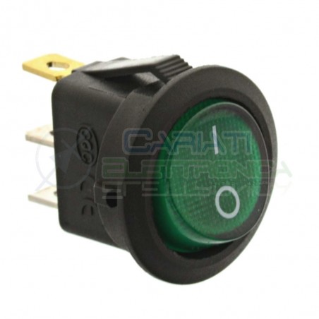 10 pezzi Interruttore a Bilanciere Con Led Verde 20A 12V SPST da Pannello