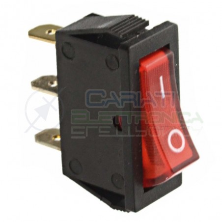 10 pezzi Iinterruttore a bilanciere 15A 250VA ROCKER Rosso Da pannello con luce