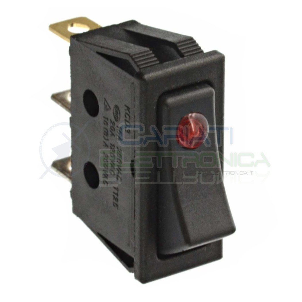 5 pezzi interruttore a bilanciere 15A 250Vac Rocker da pannello con luce