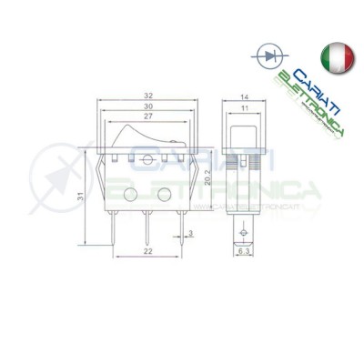 10 pezzi interruttore a bilanciere 15A 250Vac Rocker da pannello con luce