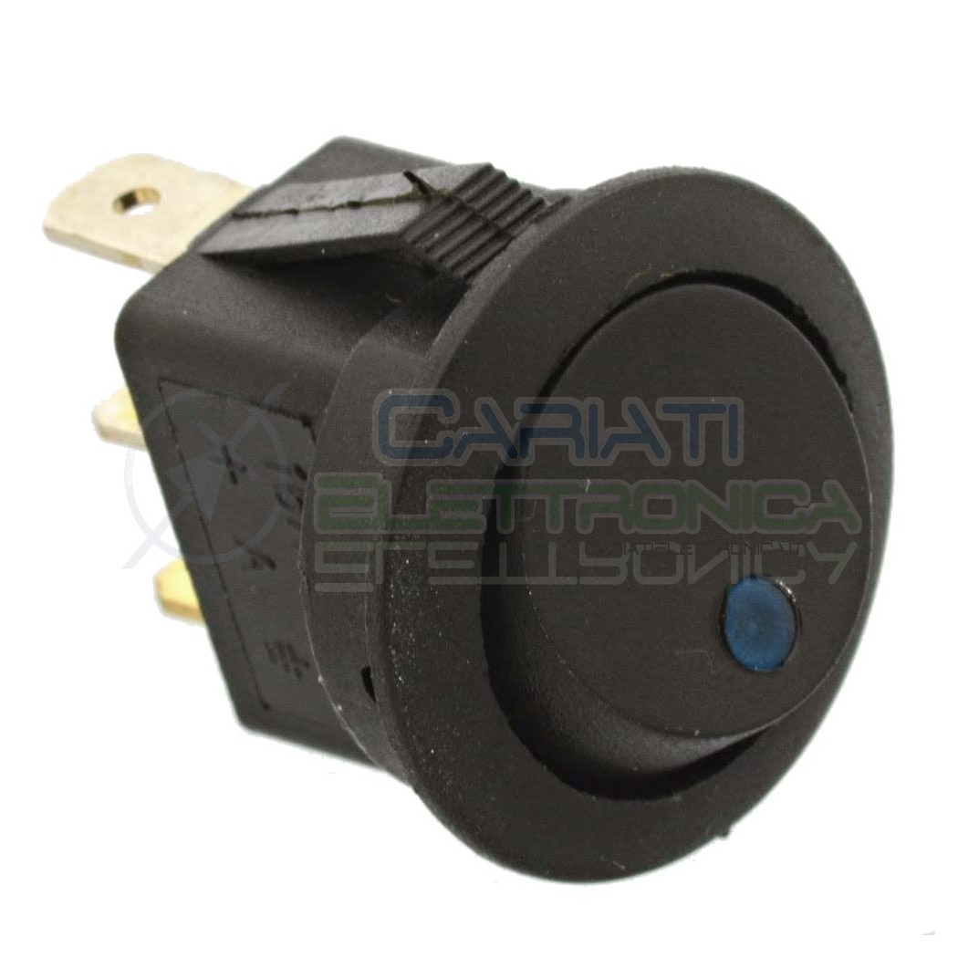 copy of Interruttore a Bilanciere Nero Con Led Blu 16A 12V SPST da pannello