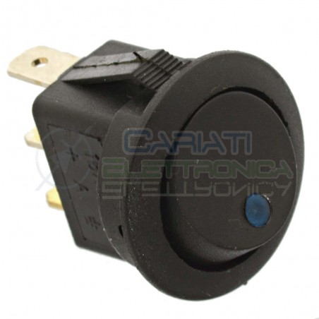 10 pezzi Interruttore a Bilanciere Nero Con Led Blu 16A 12V SPST da pannello