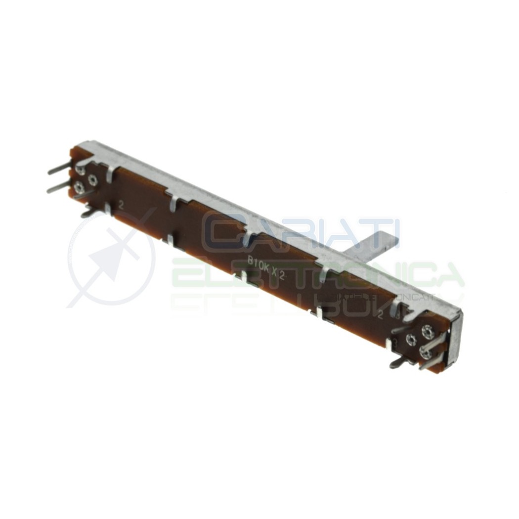10 Pezzi Potenziometro Fader A Slitta Dritta - 45 Mm, Doppio Canale, 100K Ohm - Per Mixer E Audio Professionale