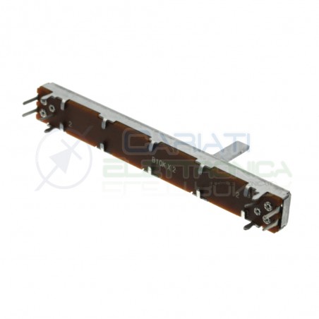 Potenziometer slide stereo linear 75mm 10kohm 10k B10K Mixer Audio track length 67mmCosocomi