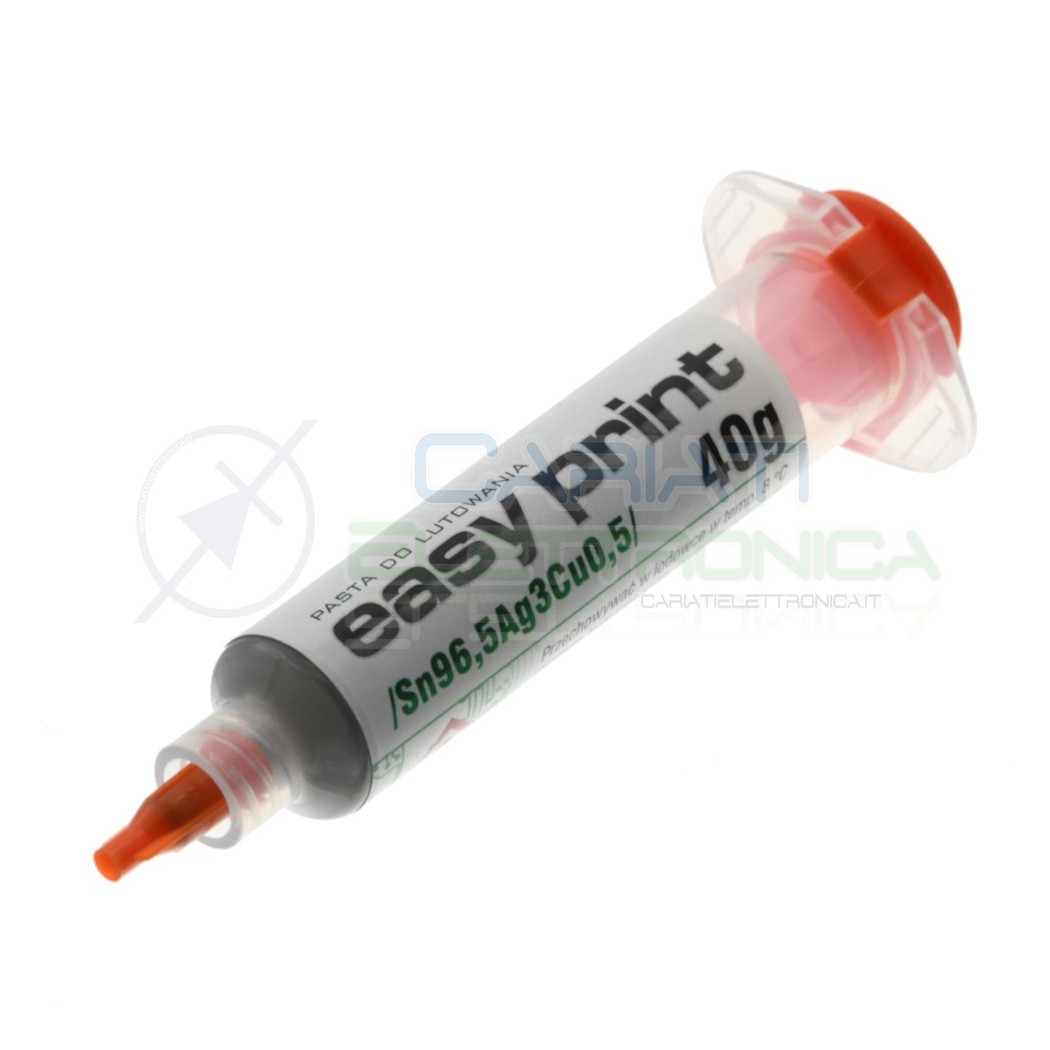 Stagno liquido Solder Paste 40gr Pb Free Sn96,5 Ag3 Cu 0,5 Smd Pasta Saldante AgThermopasty