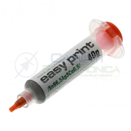 Stagno liquido Solder Paste 40gr Pb Free Sn96,5 Ag3 Cu 0,5 Smd Pasta Saldante AgThermopasty