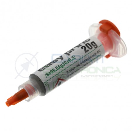 Stagno liquido Solder Paste 20gr Pb Free Sn96,5 Ag3 Cu 0,5 Smd Pasta Saldante AgThermopasty