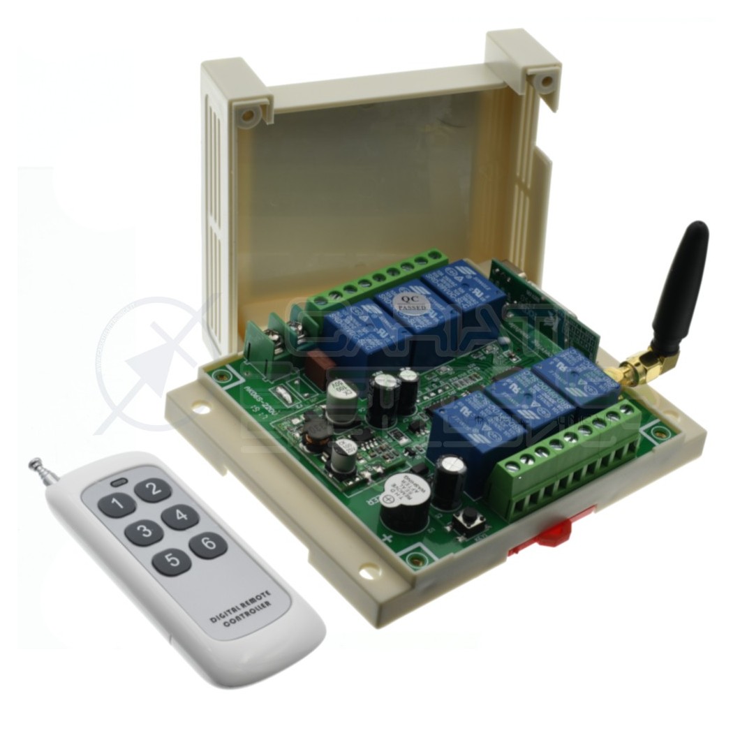 Scheda Ricevente Ricevitore 12V 24V 433 Mhz 6 Relè Canali con Telecomando