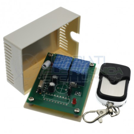 Centralina Scheda Ricevente Ricevitore 12V 433Mhz 2 Relè Canali con Telecomando
