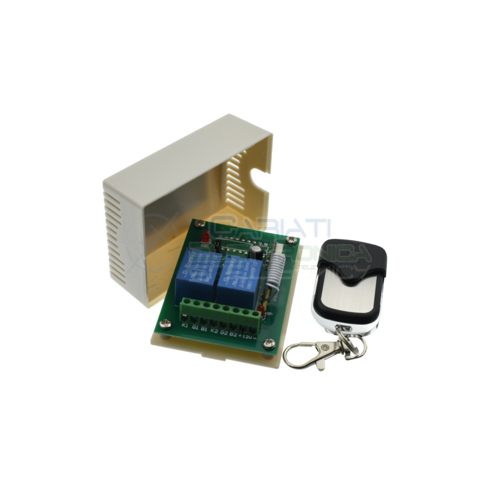 Centralina Scheda Ricevente Ricevitore 12V 433Mhz 2 Relè Canali con Telecomando