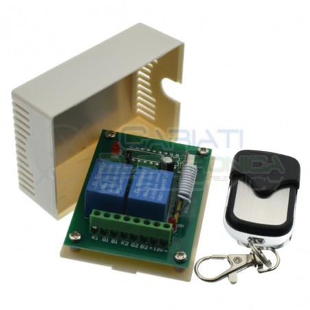 Centralina Scheda Ricevente Ricevitore 12V 433Mhz 2 Relè Canali con Telecomando