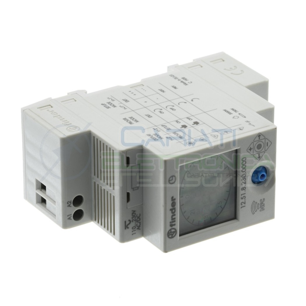Finder Programmable time switch Spdt 250VAC 16A Nfc 12.51.8.230 12518230Finder