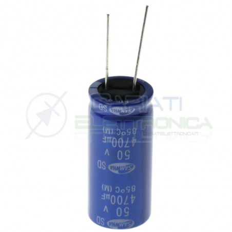 Condensatore elettrolitico 4700uF 4700 uF 50V 85° 40x18mm Passo 7,5mm Samwha